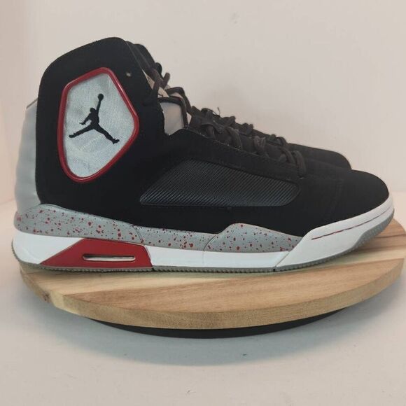 JORDAN FLIGHT LUMINARY 551820-005 BLACK/GREY/GYM RED Mens Size 12